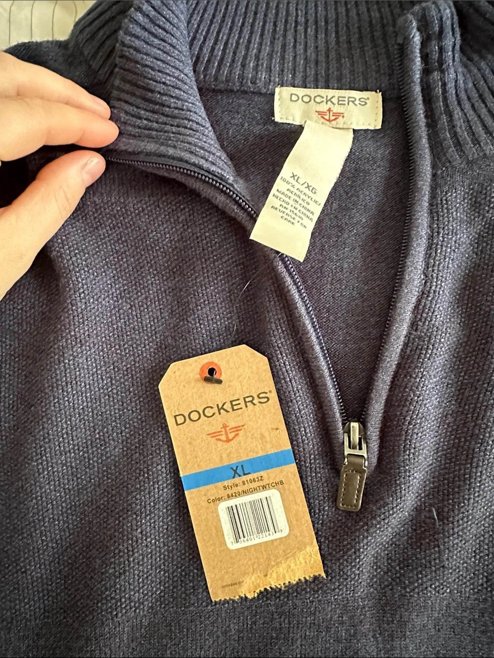 Dockers - Navy Half-Zip Pullover Sweater - XL NWT